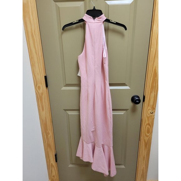 The Fashion Poet High-Neck Ruffle-Trim Dress, Pink, Size: XS - Picture 4 of 5
